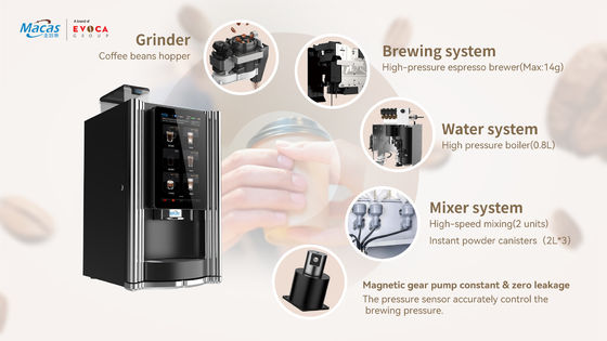 220V Automatic Coffee Vending Machine 2000W with 15.6inch Touch Screen